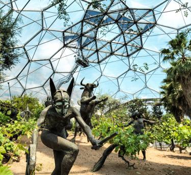 The Rites of Dionysus sculpture, by Tim Shaw, in the Eden Project's Mediterranean Biome